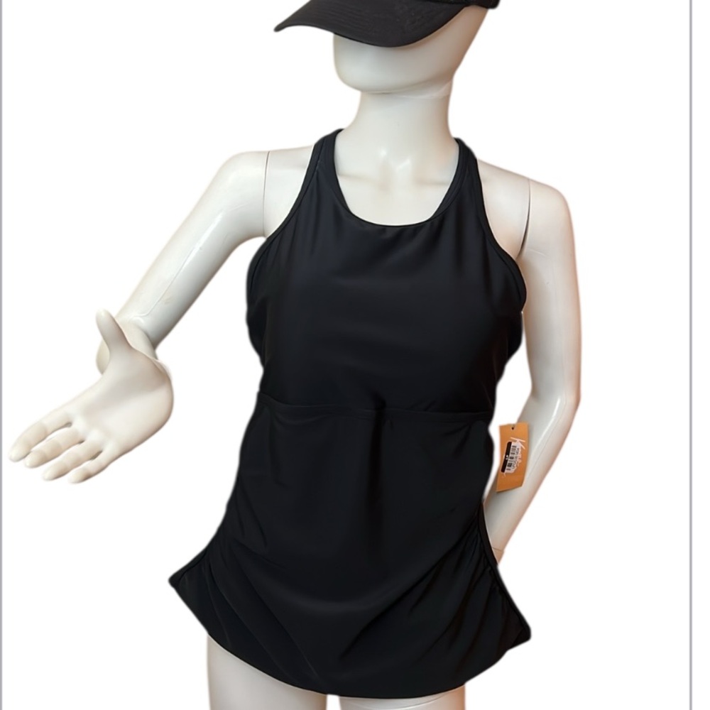Kona Sol Tankini Elegant Black Swimwear Size 12-14 (L) Adjustable Straps - Picture 4 of 14